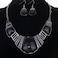 YAZILIND Vintage Ethnic Black Bib Collar Earrings Necklace Jewelry Set Women