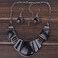 YAZILIND Vintage Ethnic Black Bib Collar Earrings Necklace Jewelry Set Women