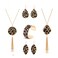 ZOLEAROPY Leopard Jewelry For Women Statement Leopard Cuff Bracelet Teardrop Leaf Earrings Long Tassel Pendant Necklace Set