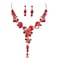 Zthread Bridal Jewelry Set Rhinestone Crystal Leaf Flower Necklace Dangle Earrings prom Costume Jewelry for Wedding Party Red