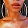 RELOVET Crystal Rhinestone Hoop Earrings Extra Large Thin Statement Skinny Sparkle Bling Drop Circle Dangle Silver Gold Statement for Women Party Dance Fashion Jewelry silver