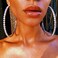 RELOVET Crystal Rhinestone Hoop Earrings Extra Large Thin Statement Skinny Sparkle Bling Drop Circle Dangle Silver Gold Statement for Women Party Dance Fashion Jewelry silver