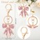 Wavwavw 2 Pcs Rhinestone Bow Keychain Cute Purse Handbag Charms Backpack Accessories for Back to School Gift Cheer Stocking StufferGold Pink