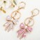 Wavwavw 2 Pcs Rhinestone Bow Keychain Cute Purse Handbag Charms Backpack Accessories for Back to School Gift Cheer Stocking StufferGold Pink