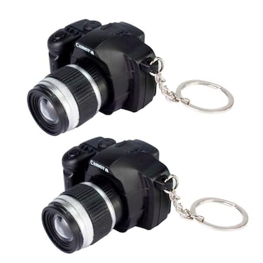 Calsgkspray 2Pcs Black Camera Keychain with SoundKey Ring Decor Bag Wallet PendantMini Camera Design Keychain Cute Novelty Ring Child Toy Kids Key Chain Pendant Creative Gift Key Chain Decorative Keyc