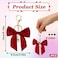 Hariendny 4 Pack Purse Charms Bow Keychain for Handbag Cute Car Key Chain Black Red White Green Bowknot Key Ring Bag Charm Pendant for Girls