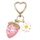 Agromusk Cute Strawberry KeychainBag CharmsKawaii Heart Flower Daisy Key chains Accessories Decor for Purse Gift Clear Pink