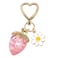 Agromusk Cute Strawberry KeychainBag CharmsKawaii Heart Flower Daisy Key chains Accessories Decor for Purse Gift Clear Pink