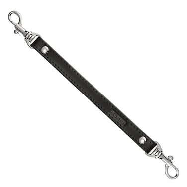 Alban Leather 2Clip Strap for Wallet Clutch Wristlet Purse Keys Keychain for Women and Men BlackSilver Standard