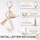 ANHBKAR Alphabet Initial Letter Keychain Butterfly Keychain Cute Resin Initial Keychain to Backpack Charms Key chain Gift for Women Girls J WHITE