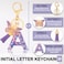 ANHBKAR Alphabet Initial Letter Keychain Cute Heart Resin Letter Keychain for Backpack Charms Initial Keychains for Women A PURPLE