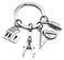 Kit's Kiss Architect Keychain Architectural Engineer Gift Architect Teacher Student House Geometry Ruler Compass Pencil Charm Engineer Keyring