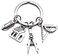 Kit's Kiss Architect Keychain Architectural Engineer Gift Architect Teacher Student House Geometry Ruler Compass Pencil Charm Engineer Keyring