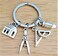 Kit's Kiss Architect Keychain Architectural Engineer Gift Architect Teacher Student House Geometry Ruler Compass Pencil Charm Engineer Keyring