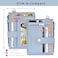 BAOSIWA Silicone Beaded Bracelet Keychain Wallet Blue Wristlet Credit Card Holder Small RFID Wallet Bangle Key Ring for Women with Zipper Pocket