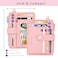 BAOSIWA Silicone Beaded Bracelet Keychain Wallet Pink Wristlet Credit Card Holder Small RFID Wallet Bangle Key Ring for Women with Zipper Pocket