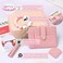 BAOSIWA Silicone Beaded Bracelet Keychain Wallet Pink Wristlet Credit Card Holder Small RFID Wallet Bangle Key Ring for Women with Zipper Pocket
