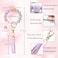 BAOSIWA Silicone Beaded Bracelet Keychain Wristlet Key Ring Purple Bangle Chains for Women with Leather Tassel