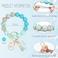 BAOSIWA Silicone Beaded Keychain Wristlet Key Ring Bracelet Cute Green Car Key Chain Holder for Women Girls