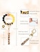 BAOSIWA Sunflower Gifts Women Silicone Keychain Bracelet Beaded Wristlet Key Ring Bangle Chains with Leather Tassel