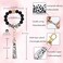 BAOSIWA Women Silicone Keychain Bracelet Beaded Wristlet Key Ring Cow Bangle Chains with Leather Tassel