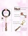BAOSIWA Women Silicone Keychain Bracelet Beaded Wristlet Key Ring Snakeskin Bangle Chains with Leather Tassel