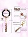 BAOSIWA Women Silicone Keychain Bracelet Beaded Wristlet Key Ring Snakeskin Bangle Chains with Leather Tassel