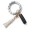 BIHRTC Key Ring Bracelet Wristlet Keychain Silicone Beaded Bangle Chains With Tassel