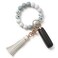BIHRTC Key Ring Bracelet Wristlet Keychain Silicone Beaded Bangle Chains With Tassel