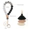 Bisanzoya Beaded Keychain with Tassel Silicone Key Ring Bracelet Cute Boho Car Key Chain Wristlet for Women Beaded Light Leopard