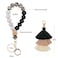 Bisanzoya Beaded Keychain with Tassel Silicone Key Ring Bracelet Cute Boho Car Key Chain Wristlet for Women Beaded Light Leopard