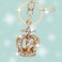 MONNEL Bling Crystal 3D Crown Design Keychain Key Ring with Pouch Bag MZ8491 Golden