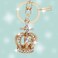 MONNEL Bling Crystal 3D Crown Design Keychain Key Ring with Pouch Bag MZ8491 Golden