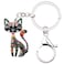 BONSNY Enamel Alloy Chain Cat Key Chains For Women Car Purse Handbag Charms Grey