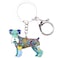 BONSNY Enamel Alloy Heart Lover Schnauzer Dog Key Chains For Women Car Charms Gift