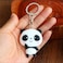 bstedyas Cute Panda Keychain Kawaii Backpack Keyring Lovely Silicone Panda Stuff Gifts for Girls Pendant Ornament Souvenirs waving panda 1