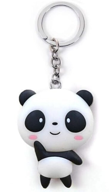 bstedyas Cute Panda Keychain Kawaii Backpack Keyring Lovely Silicone Panda Stuff Gifts for Girls Pendant Ornament Souvenirs waving panda 1