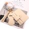BVGA Wristlet Keychain Bracelet Wallet Silicone Bead keyring Bangle for Women Offwhite