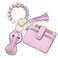 BVGA Wristlet Keychain Bracelet Wallet Silicone Bead keyring Bangle for Women purple