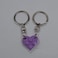 Caiyao 2Pcs Matching Brick Heart Keychain for Couples Best Friend Building Block Heart Keychains Set Valentines Day Birthday Key Chainpurple