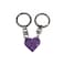 Caiyao 2Pcs Matching Brick Heart Keychain for Couples Best Friend Building Block Heart Keychains Set Valentines Day Birthday Key Chainpurple