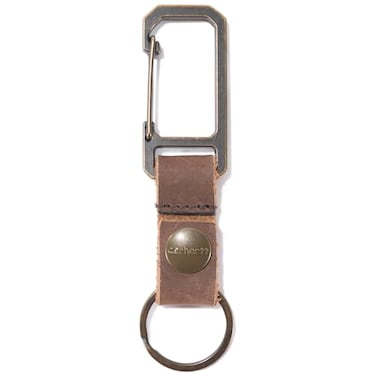 Carhartt Unisex Adult Durable Metal Key Keeper Belt Loop Key Ring Holder with SelfLocking Metal Gate Clip for CarHome Keys Saddle Leather Brown One Size