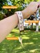CELOKIY Floral Embroidered Fabric Wristlet Keychain Vintage Style Wrist Key Chain for Women with Brass Hardware