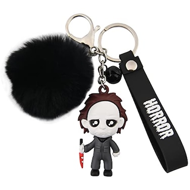 CEMMY XU Women Men Halloween Keychain Horror Movie Keychains Small Bell for Party Favor Key304