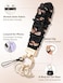 COHVV Scrunchie Keychain Wristlet for Women Stretch Car Key Holder Bracelet Key Chain Wristlet for Gym Shopping Travel Polka Dot