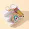COLORFUL BLING Wooden Rainbow Tassel Keychain Rainbow Inspirational Gifts Teacher Keyring for Teachers Day GiftPENCIL 1