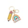 COLORFUL BLING Wooden Rainbow Tassel Keychain Rainbow Inspirational Gifts Teacher Keyring for Teachers Day GiftPENCIL 1