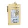 Cynure Women Leather RFID Blocking Card Holder Slim Small Zipper Keychain Front Pocket Wallet with 2 ID Window yellow