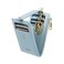 Cynure Women Leather RFID Blocking Card Holder Slim Small Zipper Keychain Front Pocket Wallet with 2 ID Windowlight blue