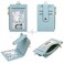 Cynure Women Leather RFID Blocking Card Holder Slim Small Zipper Keychain Front Pocket Wallet with 2 ID Windowlight blue